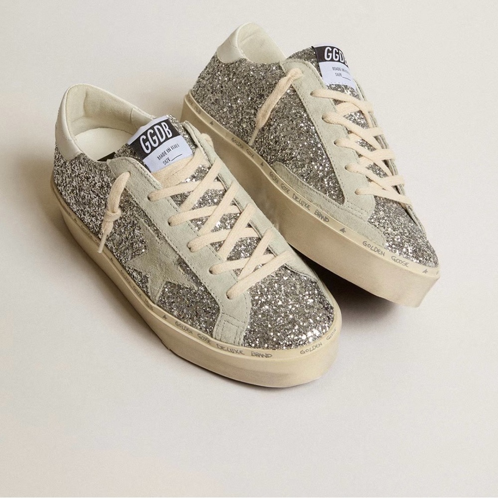 Golden Goose Glitter and Cream Women's Sneakers